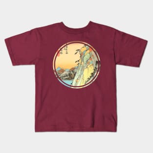 Japanese mountain painting Kids T-Shirt